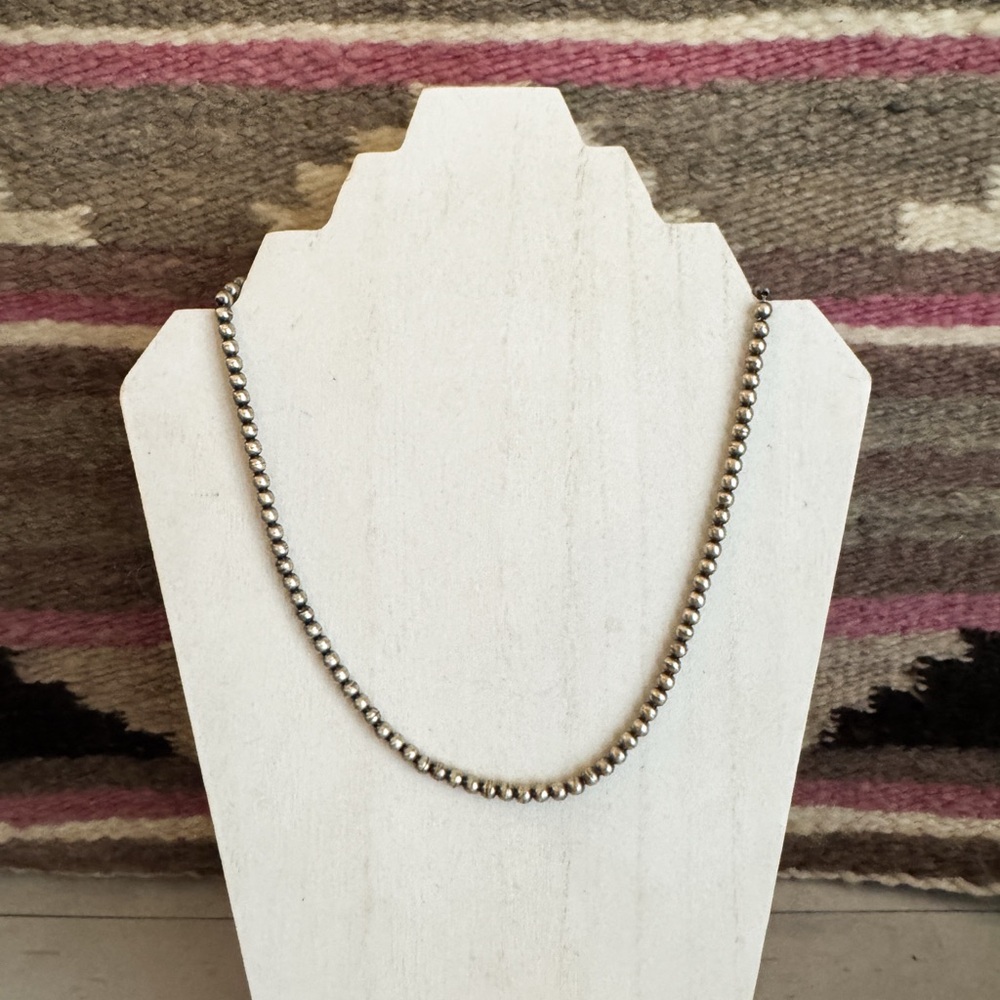 Navajo Pearls 20” length, 5mm pearls. Navajo Strung by Bryannen Halwood